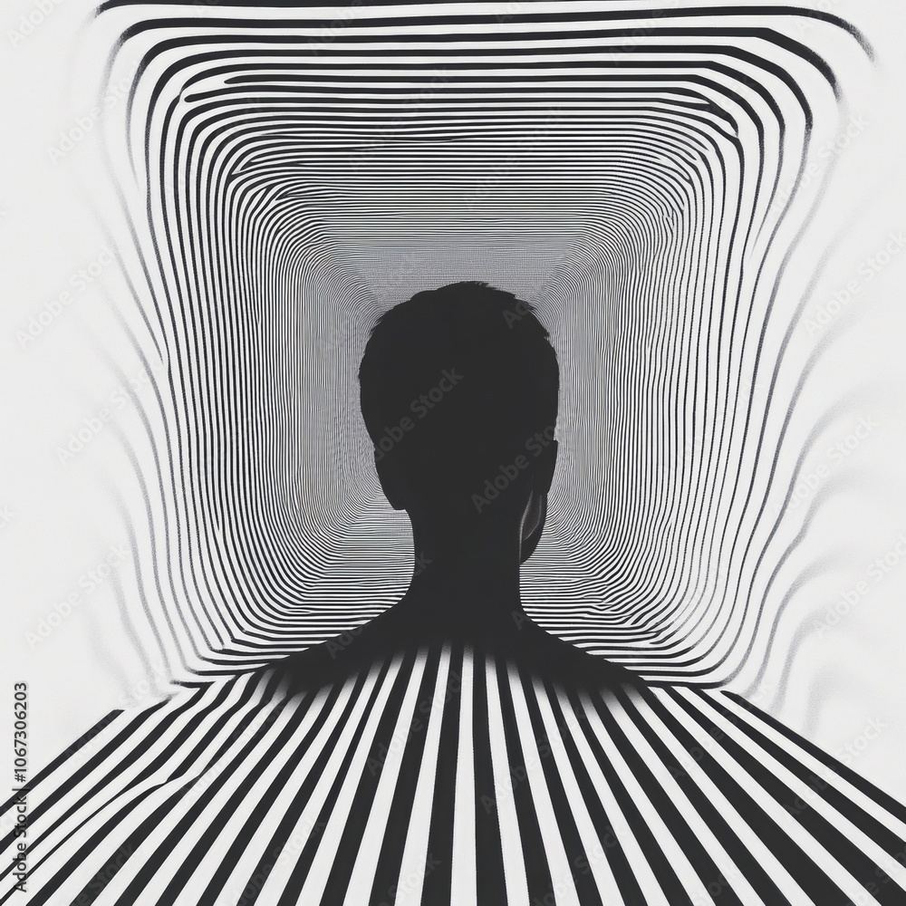 Poster illusionary patterns, a vibrant design featuring intricate optical illusions that engage the viewer'