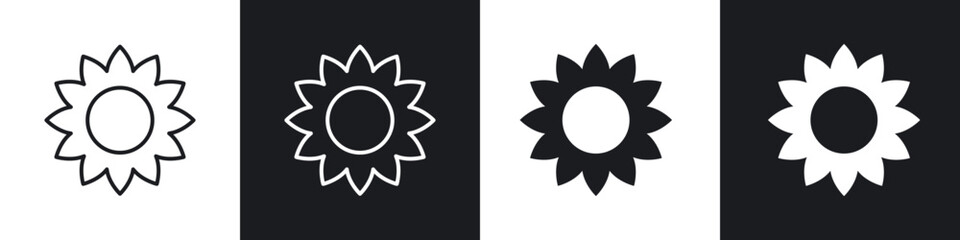 Flower icon in thin outlined.