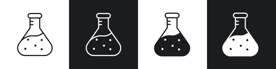 Beaker icon in thin outlined.