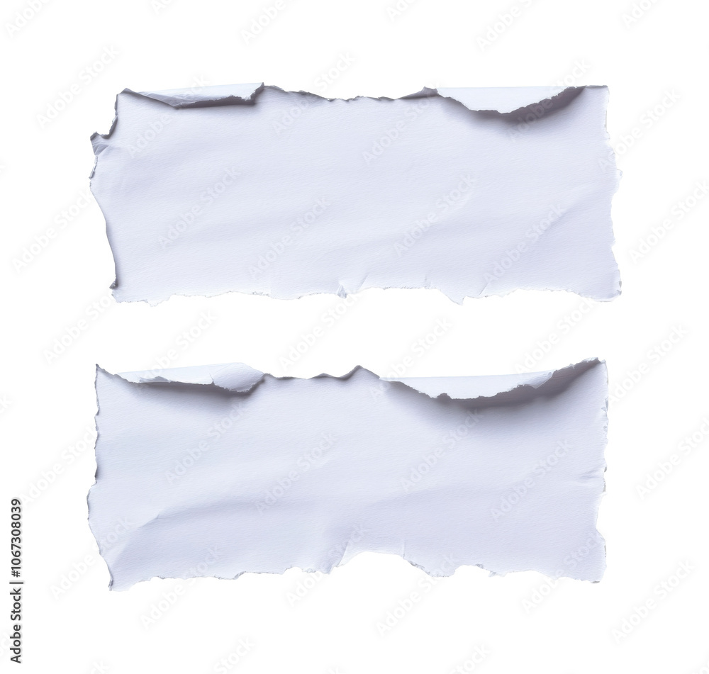 Canvas Prints torn white paper strips on a plain background