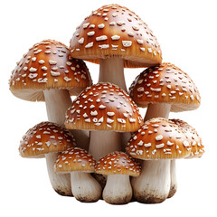 Obraz premium Photography of Whimsical Magic Mushroom Forest Observation on White Clean Clear Isolated Background
