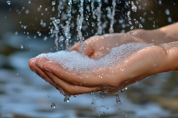 Fototapeta premium hand washing with water