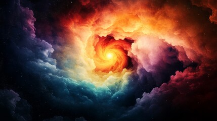 Obraz premium Vibrant Andromeda Galaxy Fractals, psychedelic colors, high contrast digital art, cosmic exploration, imaginative universe representation