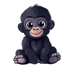 Fototapeta premium Adorable Baby Gorilla Illustration