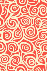 Fototapeta premium Vertical Two-color seamless pattern with intertwining and swirling lines.