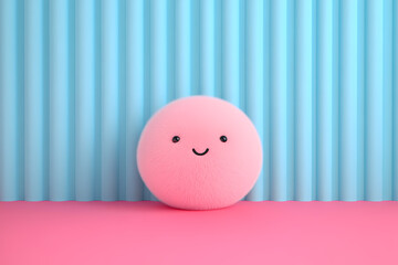 This adorable pink smiley ball adds a cheerful touch to any room making it perfect for decor and play.