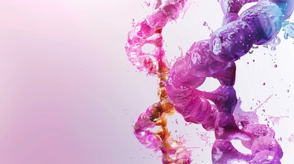 Fototapeta premium Colorful DNA Helix on Abstract Frame Border Background for Health and Medical Themes