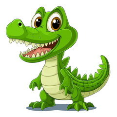 Fototapeta premium Cute Green Alligator Cartoon