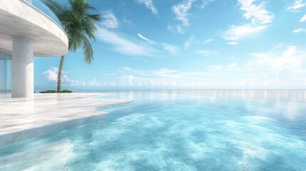 Fototapeta premium Modern villa embodying feng shui principles, harmonious design, serene architecture, tranquil living space, elegant interiors, inviting atmosphere