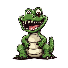 Obraz premium Cute Green Alligator