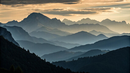 Obraz premium mountains in the morning
