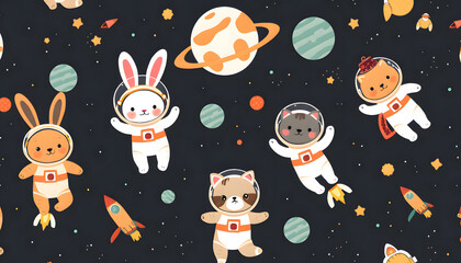 Cute Animal Adventure in Space.