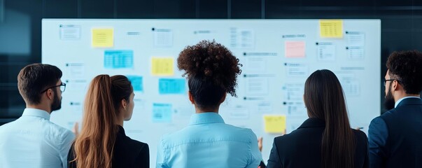 Business team with supply chain board