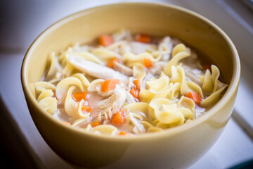 chicken soup close up