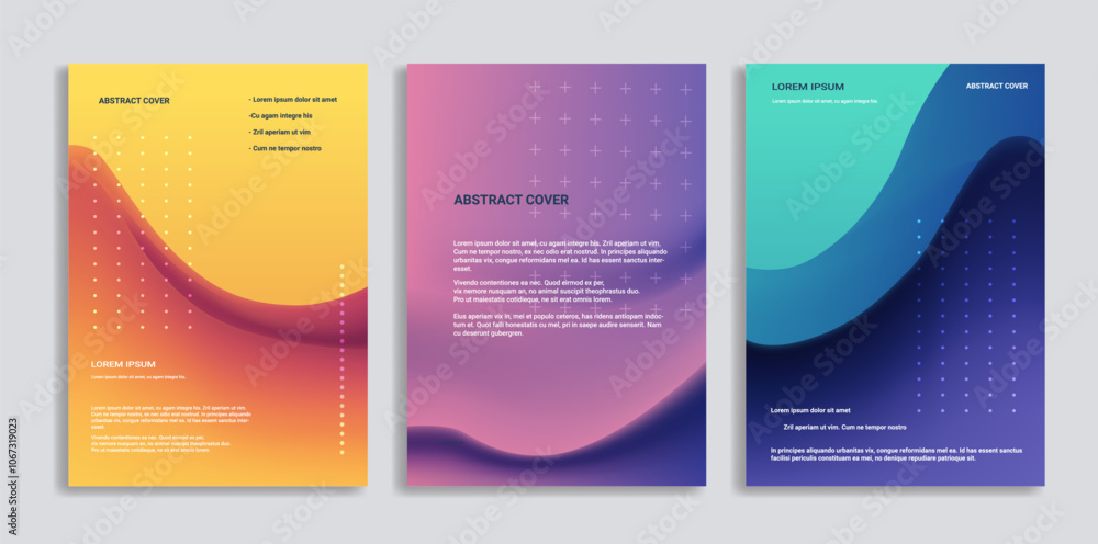Poster abstract cover with gradient design for brochure and flyer. smooth color transitions with dotted pat