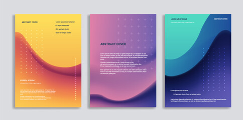 Abstract Cover with Gradient Design for Brochure and Flyer. Smooth color transitions with dotted patterns and text placeholders. A4 format for advertising and presentations