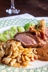 Pork loin and spaetzle