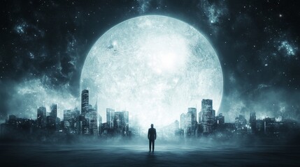 Futuristic city within an elliptical dome, surrounded by a cosmic expanse, intricate architecture, cool color palette, sci-fi inspiration