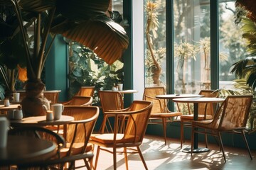 Obraz premium Cafe architecture restaurant furniture.