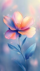 Fototapeta premium Charming Wildflower in Focus, a vibrant bloom stands out against a softly blurred meadow, showcasing nature's beauty and tranquility.