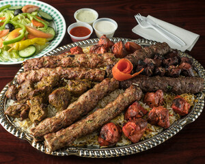Mixed grilled kebab plate