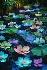 Colorful flower pond