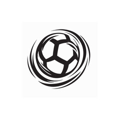 Soccer Football Logo Icon Swoosh Design Stock Vector image isolated on white background.