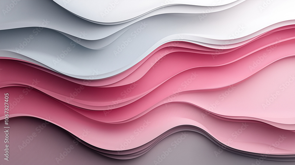 Aufkleber Abstract background with flowing pink and gray patterns, creating serene and elegant visual effect. layered design adds depth and movement, perfect for modern artistic concepts