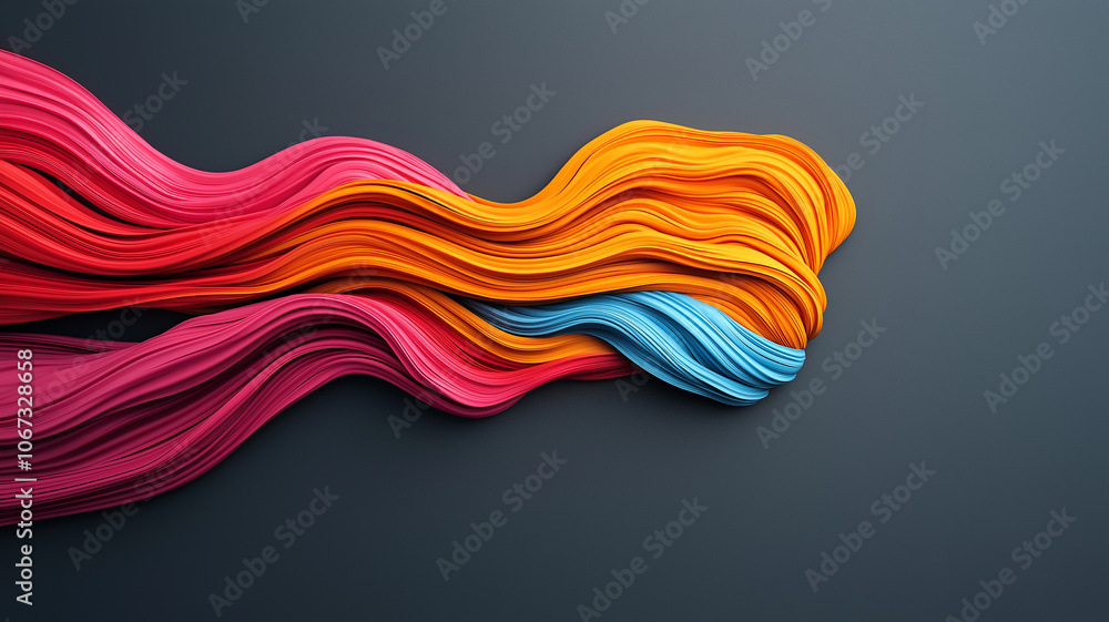 Fototapete vibrant abstract background with flowing red, orange, and blue colors creating dynamic and fluid des