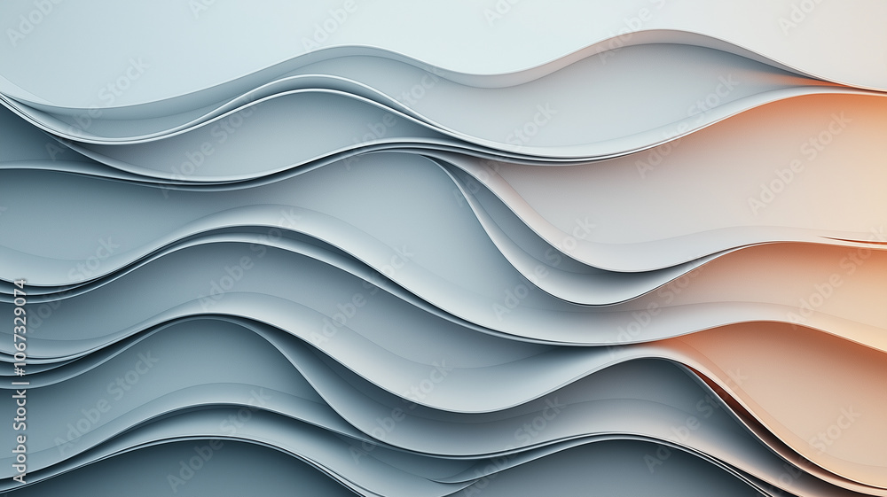 Fototapete Smooth abstract background with flowing lines and soft gradient colors, creating serene and dynamic visual effect. gentle curves and harmonious tones evoke sense of calm and movement
