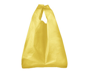 Plastic grocery bag. Close up of empty plastic bag with space for your logo. Isolated on white...