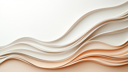 Obraz premium Flowing abstract background with layered, wavy lines in soft neutral tones, creating sense of calm and elegance