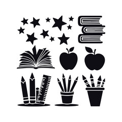 A set of education and learning elements vector illustration