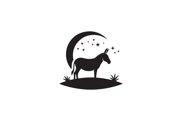 A Donkey vector silhouette image made by adobe illustrator..eps