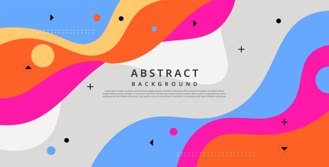 abstract orange, pink, blue soft color with simple wave shape pattern geometric decoration background. eps10 vector