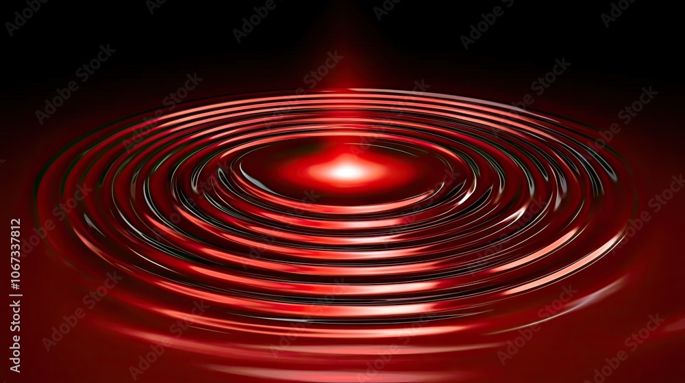 Aufkleber red ripple effect with concentric circles creating dynamic visual depth.