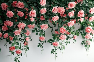 Beautiful pink roses hanging decor