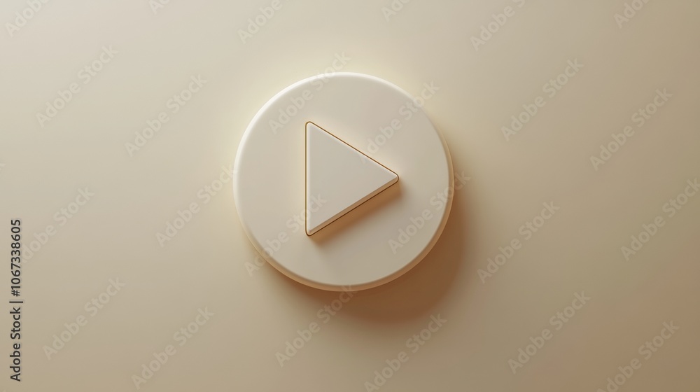 Wall mural power play button start classy elegant stylish intro introduction beige pastel