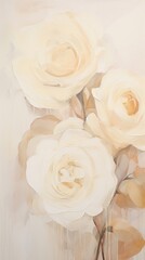 Obraz premium White roses painting flower petal.