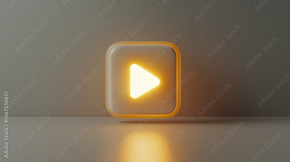 Wall mural power play button start classy elegant stylish intro introduction beige pastel