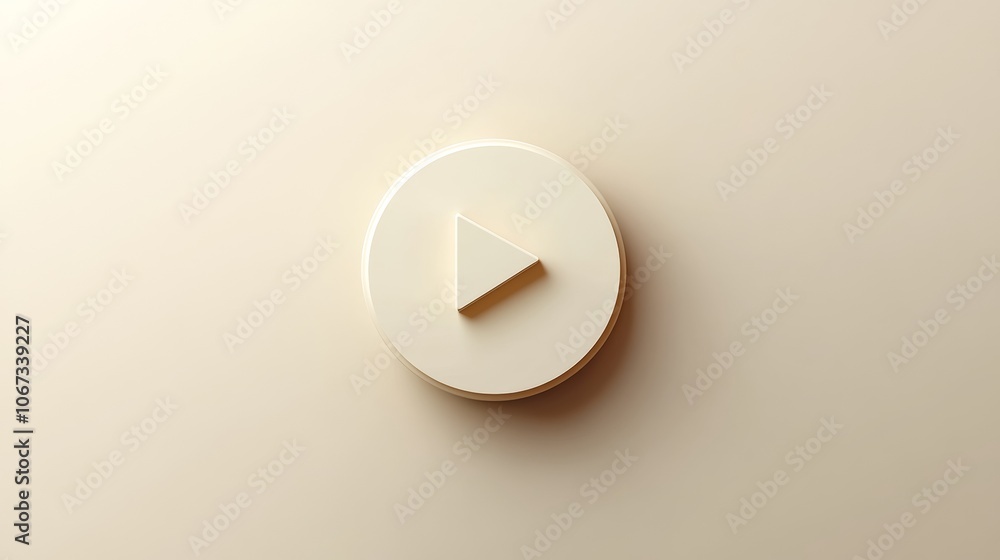 Wall mural power play button start classy elegant stylish intro introduction beige pastel