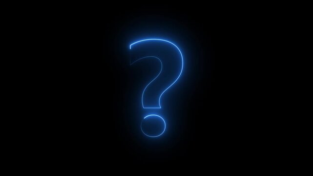 Question Marks Background Animation Glitch Neon Question Mark
