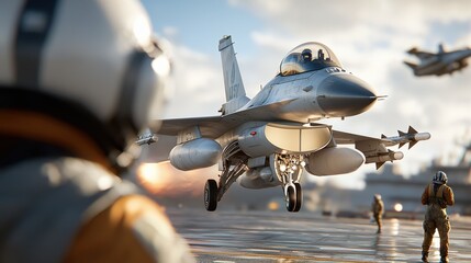 Jet Taking Off from Aircraft Carrier