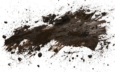 Isolated Mud Splash on Transparent Background, Realistic Dirty Splatter Effect for Design, Perfect for Digital Art, Advertising, and Grunge Textures, High-Resolution Detail, Generative AI