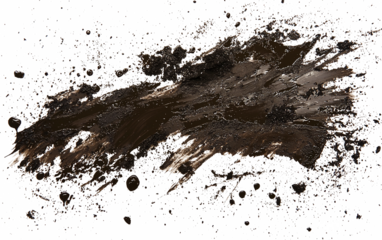 Isolated Mud Splash on Transparent Background, Realistic Dirty Splatter Effect for Design, Perfect for Digital Art, Advertising, and Grunge Textures, High-Resolution Detail, Generative AI