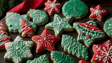 decorations background with colorful cookies 