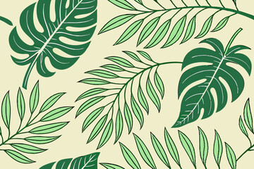Botanical Leaf Vector Pattern for Backgrounds