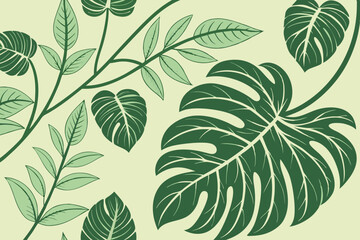 Botanical Leaf Vector Pattern for Backgrounds