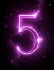 glowing 0 zero number neon pink tones on galaxy space like black background modern design O letter alphabet digital illustration isolated graphic design