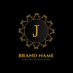 A CREATIVE LETTER LOGO DESIGN WITH GOLDEN COLOR